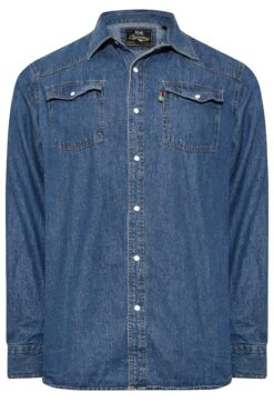 D555 Big & Tall Blue Duke Denim Shirt -Menswear Mode Sales Store ee7a9d1a b3a1 4d 208110 X