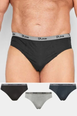 D555 Big & Tall Grey 3 PACK Briefs