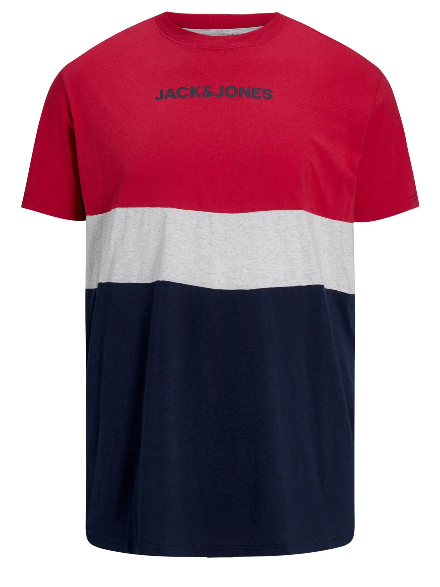 JACK & JONES Big & Tall Red Colour Block Logo T-Shirt 2 JACK & JONES Big & Tall Red Colour Block Logo T-Shirt - Image 2