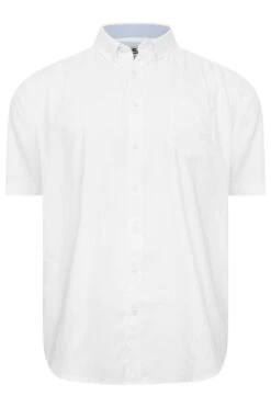 D555 Big & Tall White Short Sleeve Oxford Shirt -Menswear Mode Sales Store f14f0ca4 2b81 40 207586 X