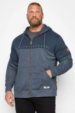 D555 Big & Tall Navy Blue Zip Hoodie