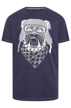 KAM Big & Tall Navy Blue Bulldog Print T-Shirt 5 KAM Big & Tall Navy Blue Bulldog Print T-Shirt -Menswear Mode Sales Store f2f1a6f6 46a4 48 208439 X