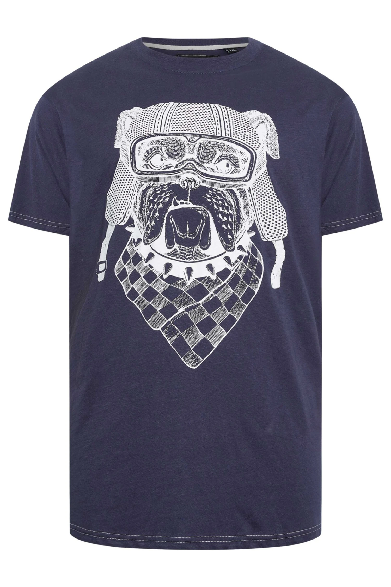 KAM Big & Tall Navy Blue Bulldog Print T-Shirt 3 KAM Big & Tall Navy Blue Bulldog Print T-Shirt - Image 3