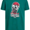 JACK & JONES Green Christmas Skull Print T-Shirt