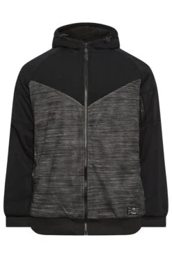 D555 Big & Tall Black Zip Through Sherpa Lined Hoodie 5 D555 Big & Tall Black Zip Through Sherpa Lined Hoodie -Menswear Mode Sales Store f51a13e9 4bee 49 208414 X