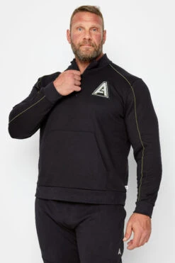 STUDIO A Big & Tall Black Zip Neck Sweatshirt