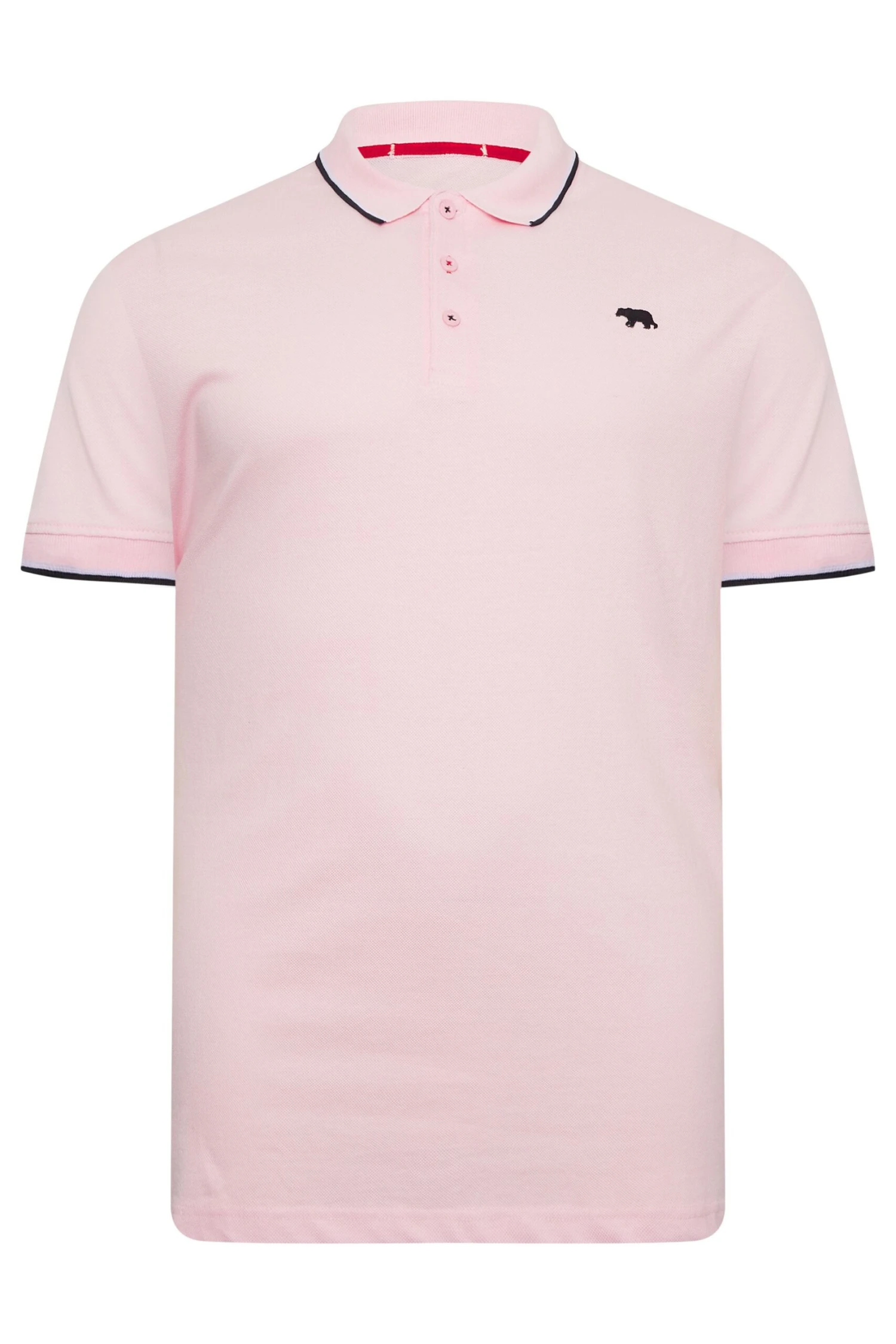 D555 Big & Tall Light Pink Logo Polo Shirt 3 D555 Big & Tall Light Pink Logo Polo Shirt - Image 3