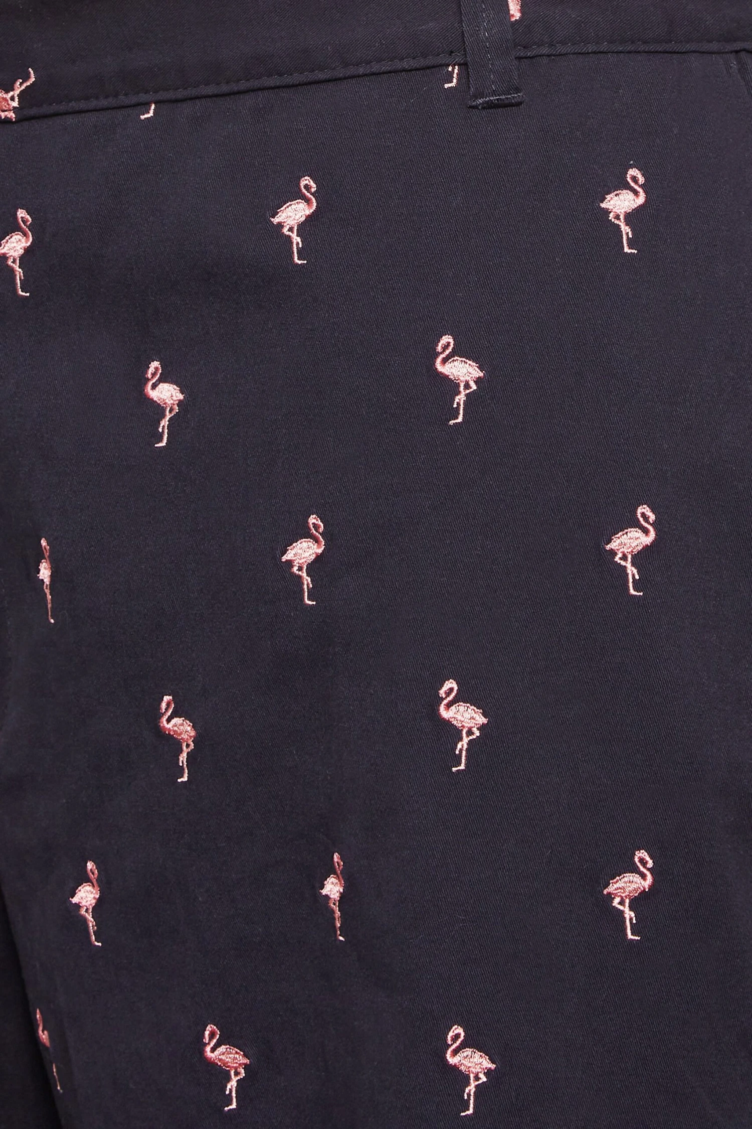 BadRhino Big & Tall Navy Blue Flamingo Embroidered Stretch Chino Shorts 3 BadRhino Big & Tall Navy Blue Flamingo Embroidered Stretch Chino Shorts - Image 3