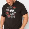 D555 Big & Tall Black Couture Skull Print T-Shirt
