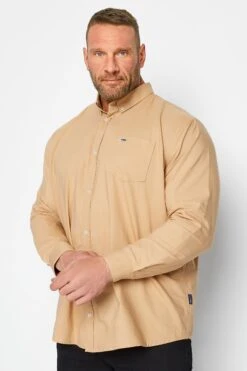 BadRhino Big & Tall Brown Ice Coffee Long Sleeve Oxford Shirt