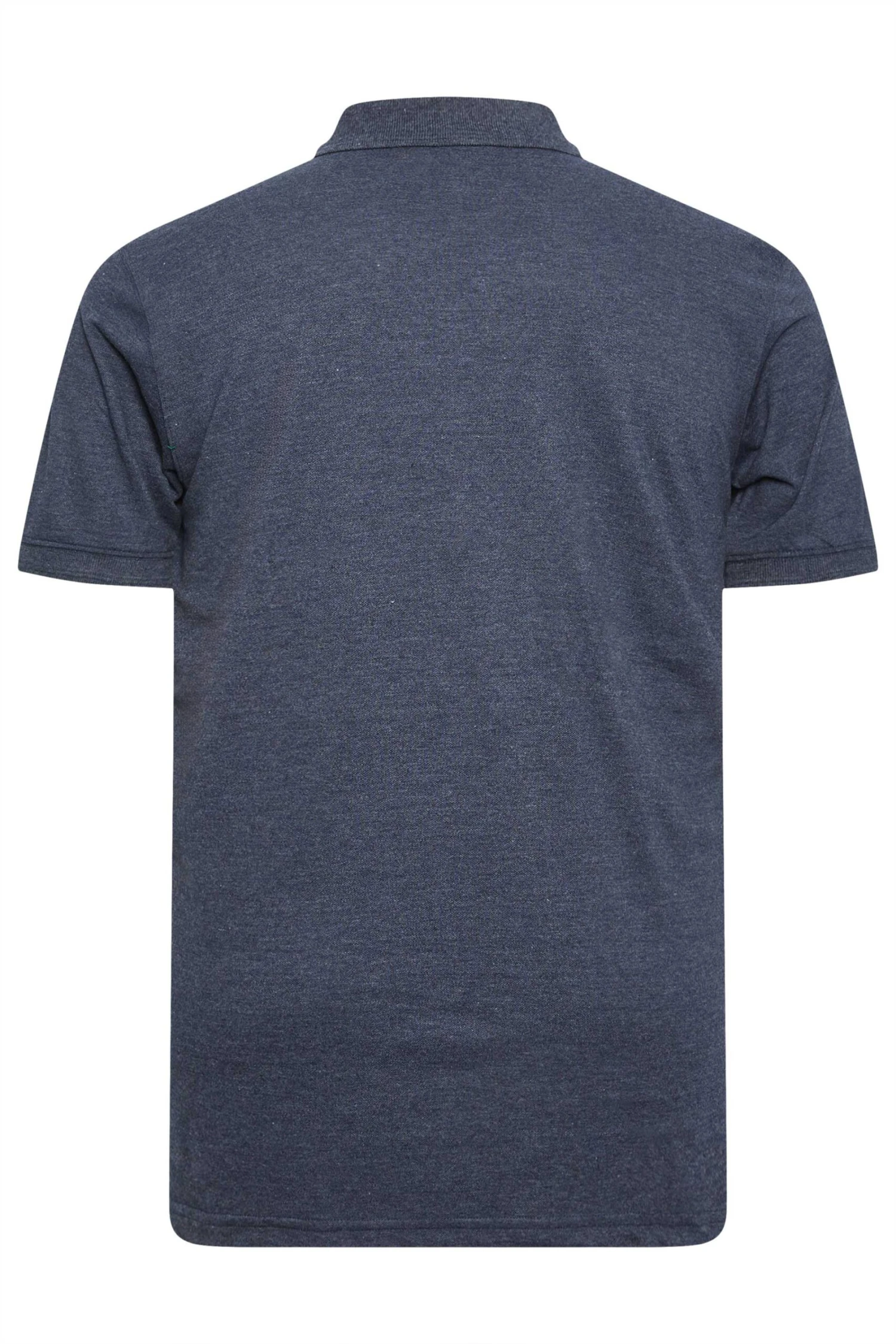 D555 Big & Tall Navy Blue Marl Pique Polo Shirt 2 D555 Big & Tall Navy Blue Marl Pique Polo Shirt - Image 2