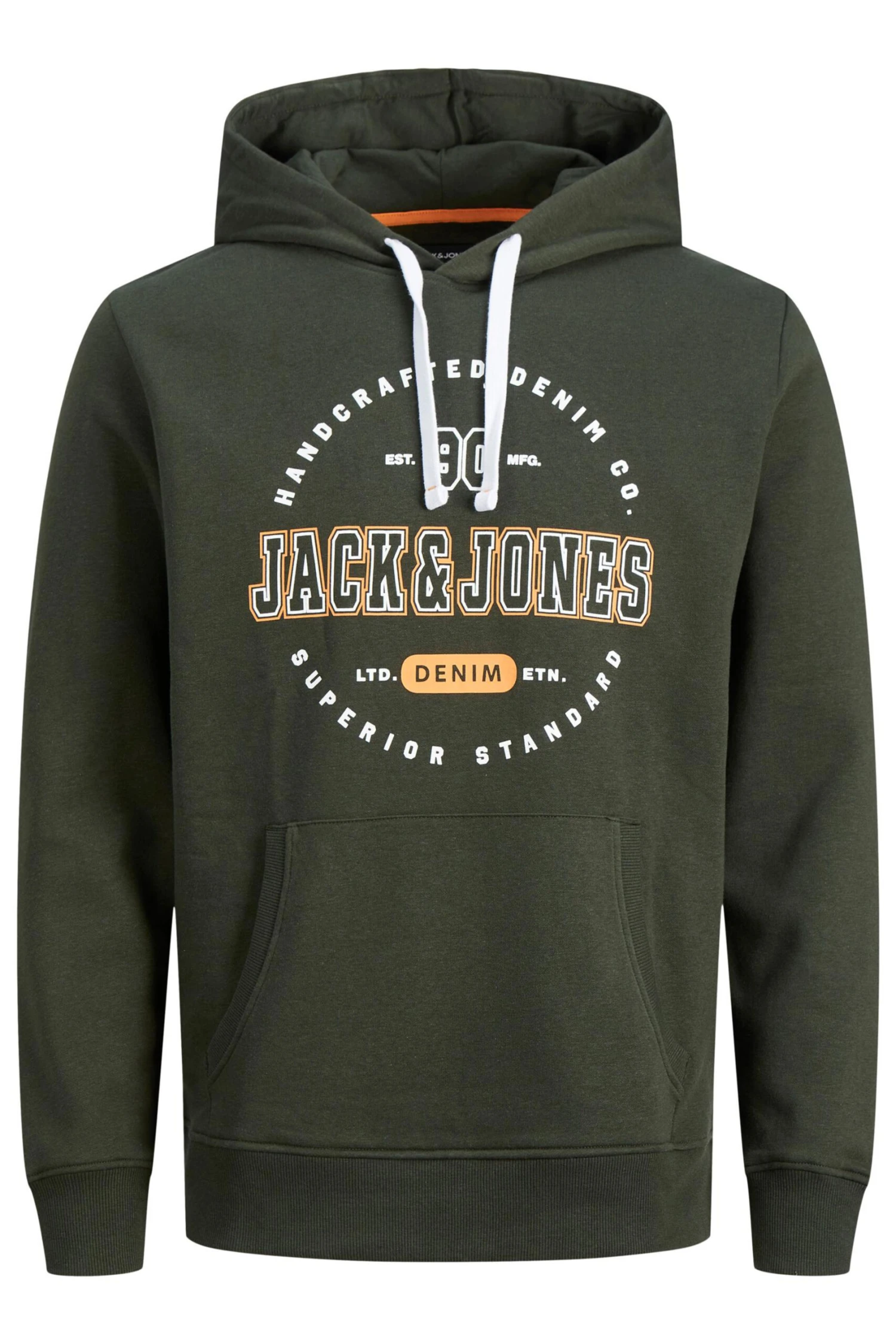 JACK & JONES Big & Tall Green Logo Hoodie 2 JACK & JONES Big & Tall Green Logo Hoodie - Image 2