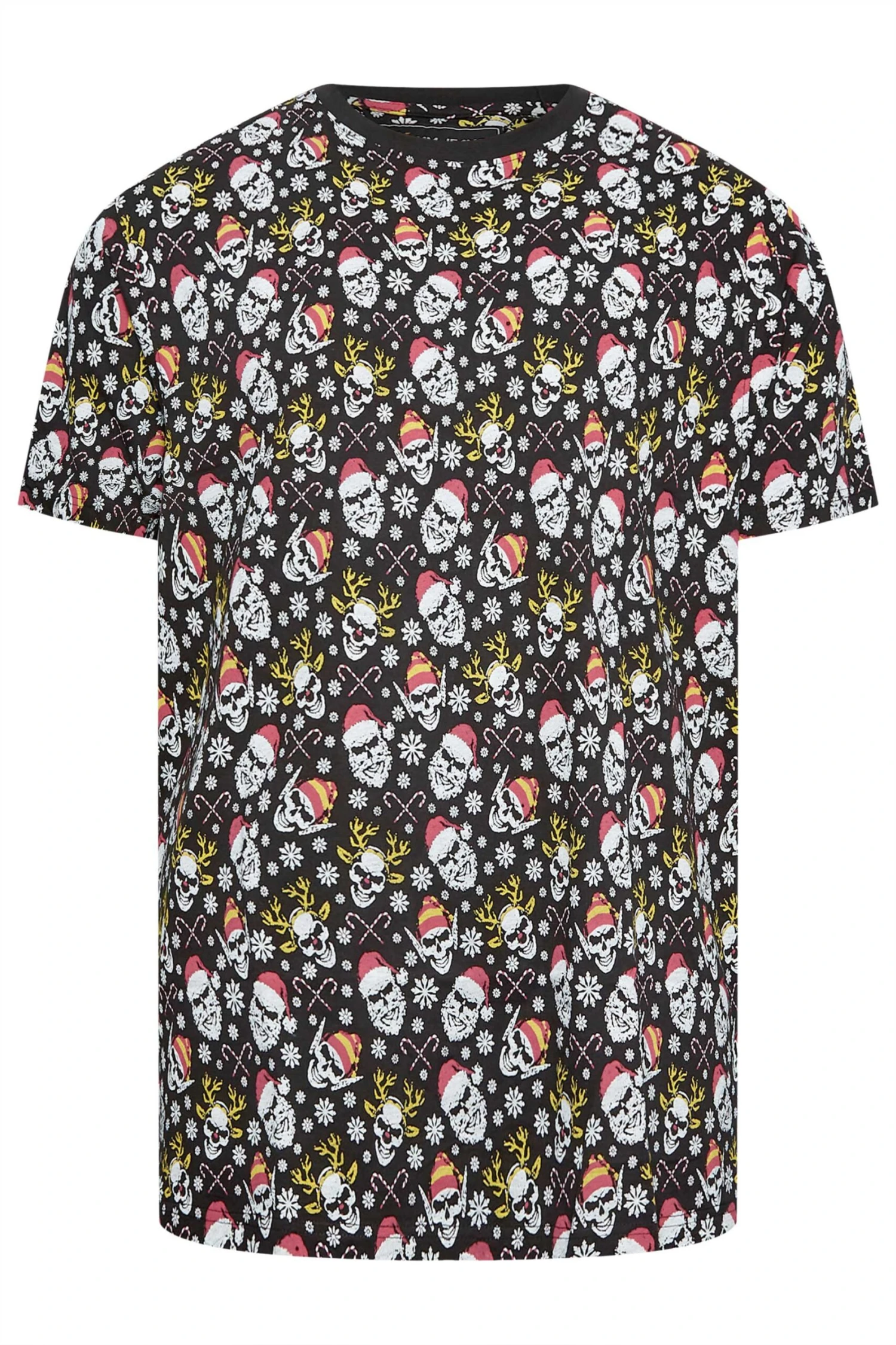 KAM Big & Tall Black Santa Skull Christmas T-Shirt 2 KAM Big & Tall Black Santa Skull Christmas T-Shirt - Image 2