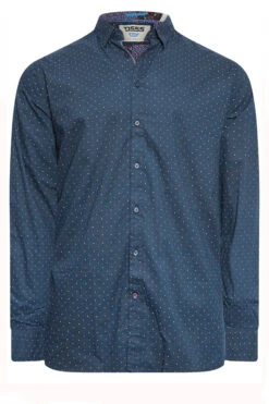 D555 Big & Tall Dark Blue Dot Print Shirt -Menswear Mode Sales Store fe6b2ef7 b99f 40 208374 X