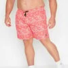 JACK & JONES Big & Tall Red Paisley Swim Shorts